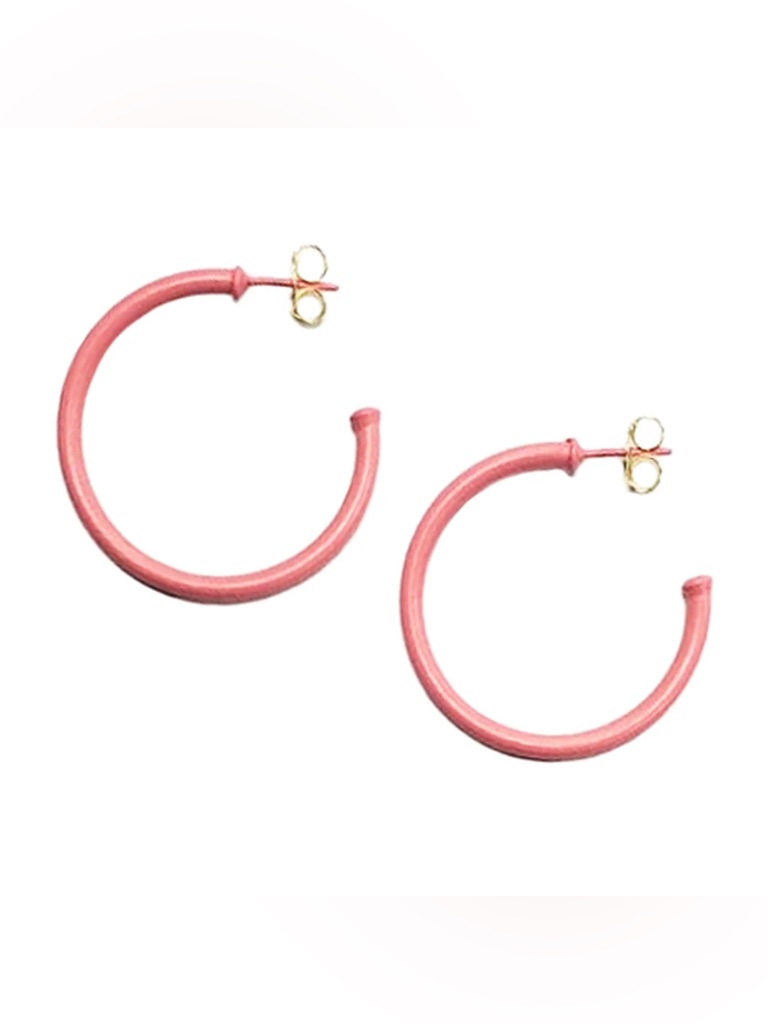 Sheila Fajl Painted Pink Small Everybody’s Favorite Hoops